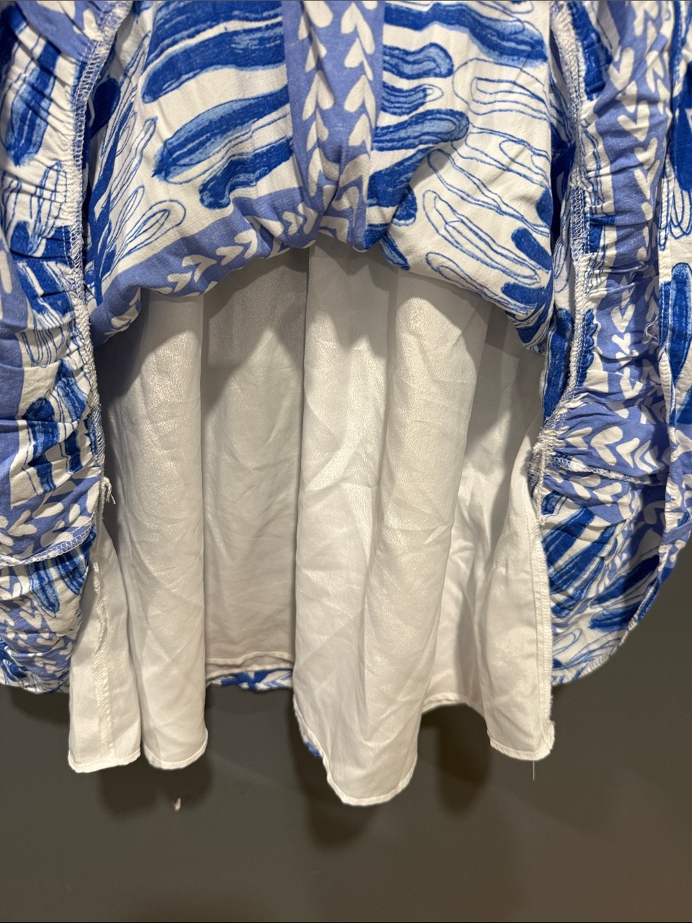LOFT Blue & White Summer Tie-Waist Dress - Picture 9 of 9
